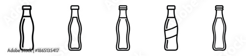 soda bottle food outline icon collection. Vector illustration