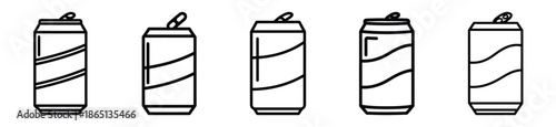 soda can food outline icon collection. Vector illustration