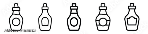 syrup bottle food outline icon collection. Vector illustration