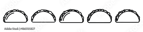 taco food outline icon collection. Vector illustration