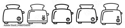 toaster food outline icon collection. Vector illustration