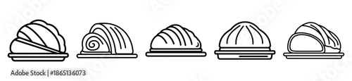 traditional cuisine food outline icon collection. Vector illustration