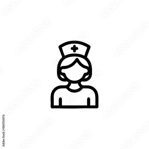 Nurse Medical Healthcare Line Icon Hospital Care Symbol