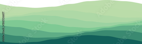 Minimalist layered green wave pattern perfect for backgrounds or design elements.