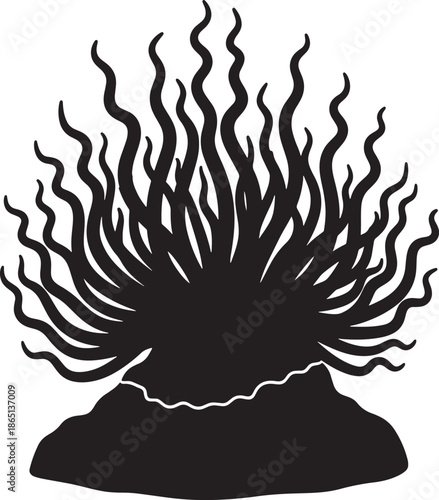 Hand drawn stylized flame illustration with dynamic wavy lines
