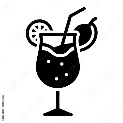 Refreshing summer cocktail with citrus garnish and straw, perfect for a tropical drink icon