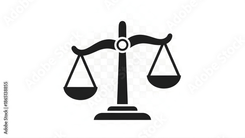 Black Silhouette of Justice Scales Icon legal balance