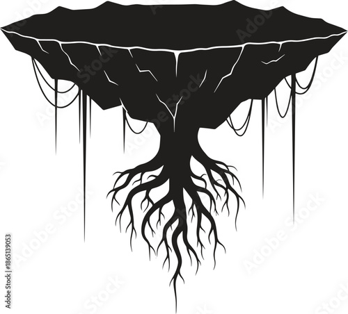 Floating Island with Deep Roots Silhouette