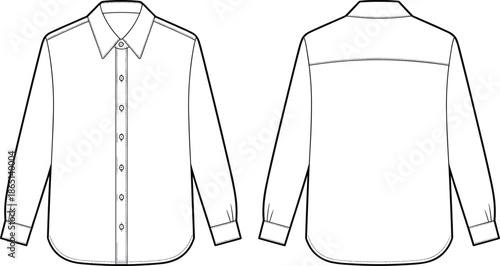 CAD streetwear flat vector illustration of a women's tie front v neck blouse with puff sleeves for fashion design tech pack