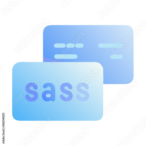 Blue credit cards with sass text