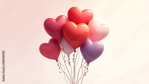 Heart Balloons Love Celebration Background
