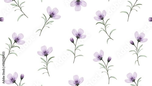 Purple Floral Seamless Pattern Background