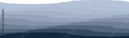 Minimalistic design featuring layered ocean waves in gradient shades, creating a calming visual effect.