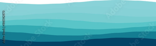 Artistic depiction of ocean waves using gradient blue layers, creating a serene wave pattern.