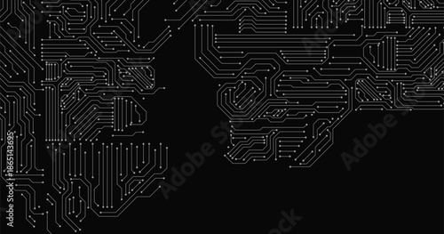 Abstract Data Network Pathways Design. Modern Technology Lines and Circuits Pattern