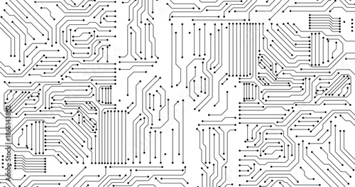 Futuristic Digital Line Pattern Background. Complex Electronic Circuit Board Illustration