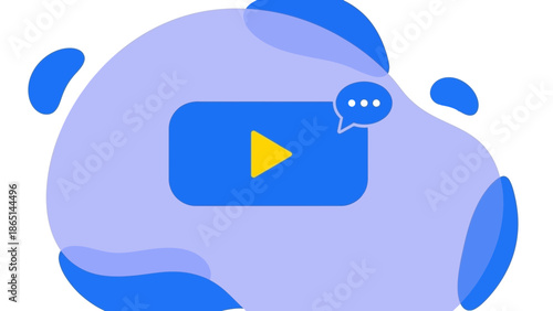 A megaphone emitting sound waves is depicted in a graphic illustration surrounded by abstract shapes and stars.