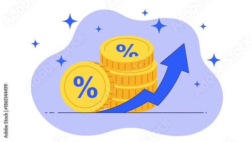 A megaphone emitting sound waves is depicted in a graphic illustration surrounded by abstract shapes and stars.