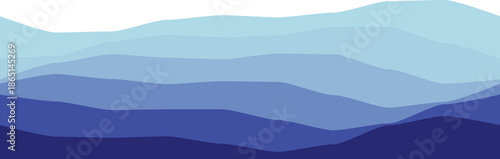 An abstract illustration featuring layered blue waves, perfect for artistic backgrounds or creative designs.