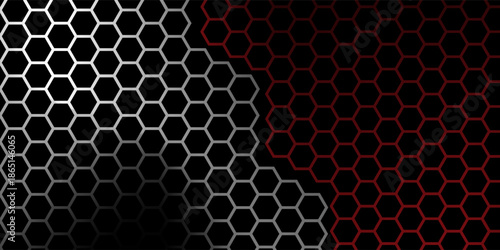 Abstract Vector Hexagon Shape Geometric Retrowave Technology Sci-Fi Texture Isolated on Light dynamic art good