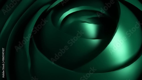 Abstract dark teal forms with curved surfaces and soft highlights