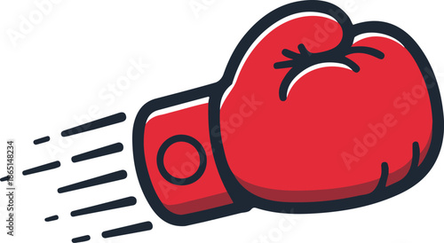 Power Punch: A dynamic graphic showcasing a red boxing glove in mid-motion, symbolizing strength, action, and the spirit of competition.