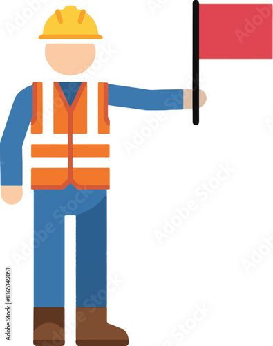 icon of a flagman or road worker