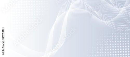 Abstract white digital dynamic wave background. Futuristic hi-technology concept.