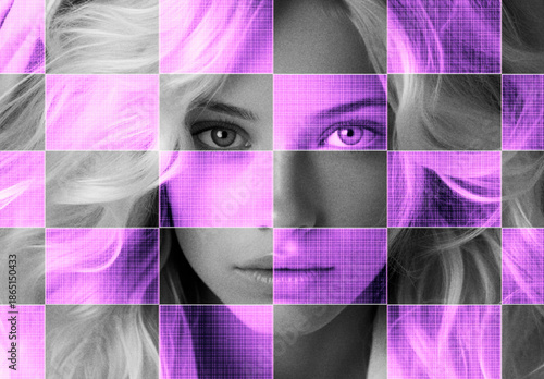 Purple And Gray Futuristic HUD Overlay Photo Effect