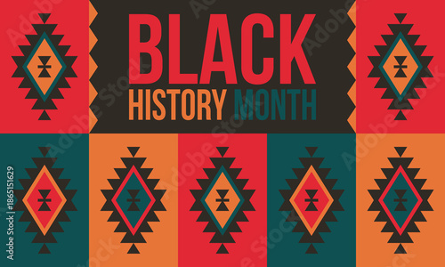 Black History Month. African American History. Celebrated annual. February and October. Poster, card, banner, background. Vector illustration