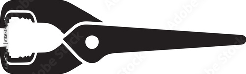 Black silhouette of adjustable wrench on white background tool pliers grip