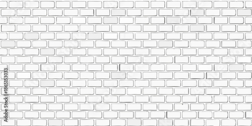A close up view of a white brick wall with subtle texture and shadow