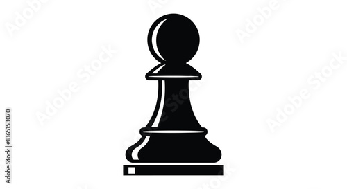 A striking black chess piece the pawn stands out against a white background a silhouette