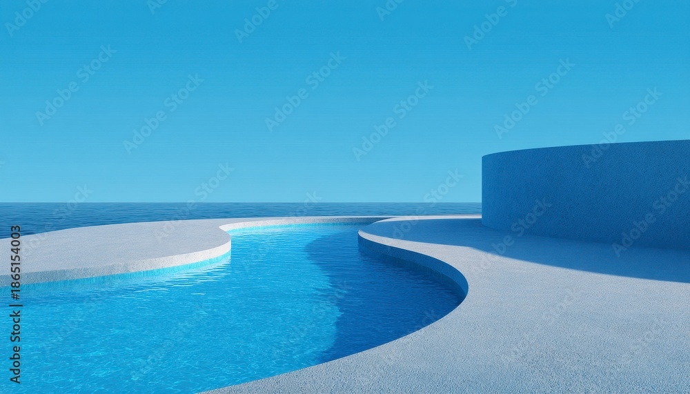 Obraz premium Tranquil Blue Waters with Serene Architectural Forms