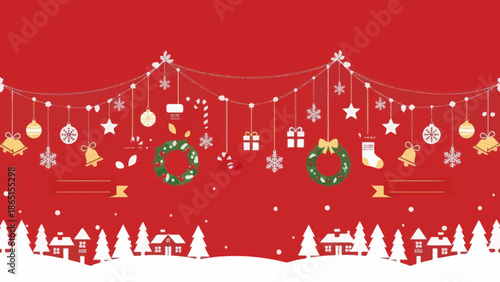 Christmas decoration with winter village