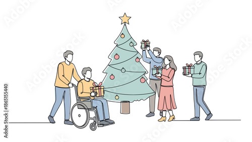 Christmas gifts giving with disabled friend