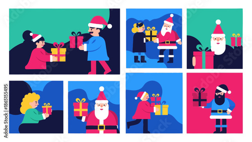 Christmas Gift Giving Flat Design