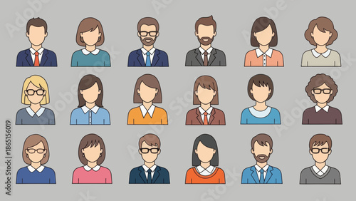 Diverse Business People Avatars Collection