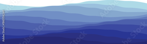 Artistic representation of layered ocean waves in varying blue shades, perfect for beach-themed decor.