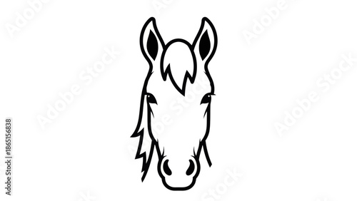 Horse head vector illustration, equine icon