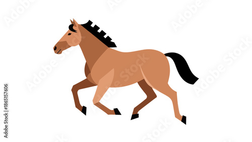 Running horse vector illustration on white
