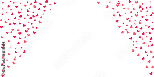 Illustration of romantic pink hearts flying in air for valentines day