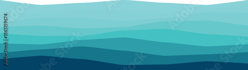 Colorful abstract depiction of ocean waves, blending gradient blue tones for artistic design and backgrounds.