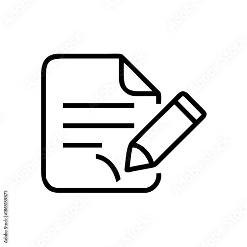 Form submission line icon, black outline submit form and data entry symbol