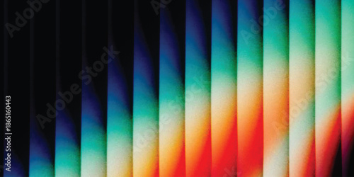 Ribbed glass background with abstract waves and glossy gradient texture. decorative patterns. abstract grainy background, noise texture poster header banner cover