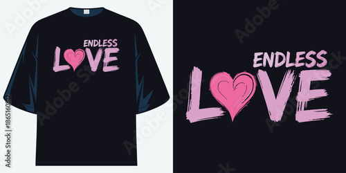endless love heart graphic design brush stroke distressed grunge vector illustration artwork apparel art print t shirt design vector illustration artwork