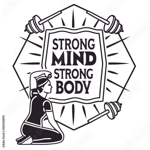 Strong Mind Strong Body Fitness Emblem