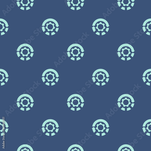 Gear rotate seamless pattern isolated on color background