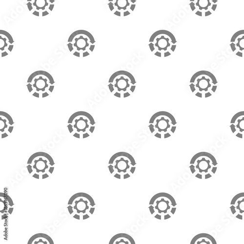 Gear rotate seamless pattern isolated on white background