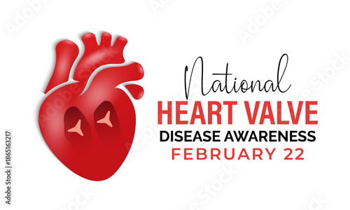 Vector illustration based on the theme of National Heart Valve Disease Awareness Day, observed every February, designed for banner, poster, card, and background use.